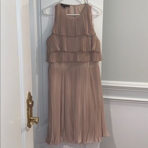 Nude pleated dress